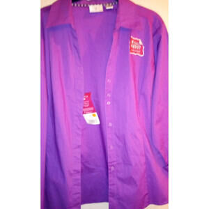 Riders by Lee Button Up Blouse, Size XL, Raspberry Color, Brand New with Tags